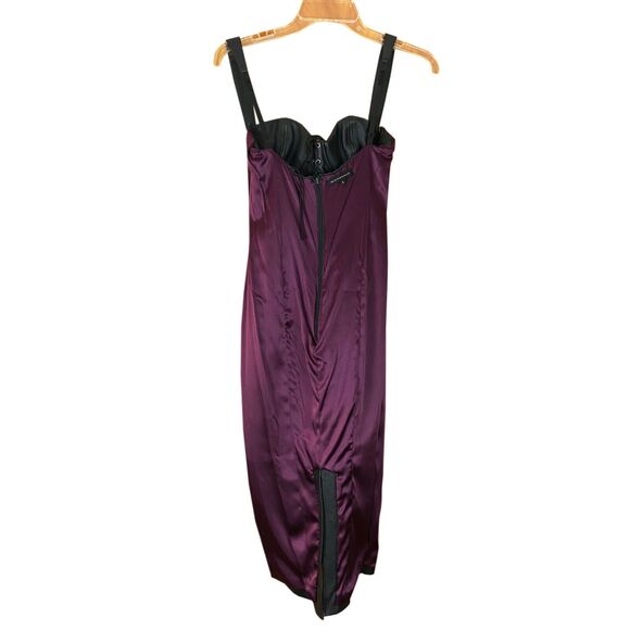 Kiki de Montparnasse Corset Effect Midi Dress Size 6 Black Lambskin Silk Lining - Picture 9 of 16